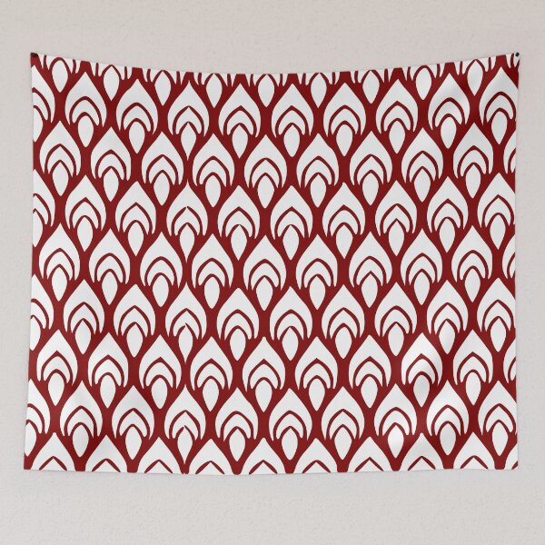 Item preview, Tail Feather Geometric Pattern in Maroon designed and sold by 0tdesigns.