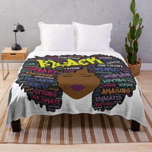 Item preview, Woke Black Queen Words In Afro Hair Graffiti Font designed and sold by blackartmatters.