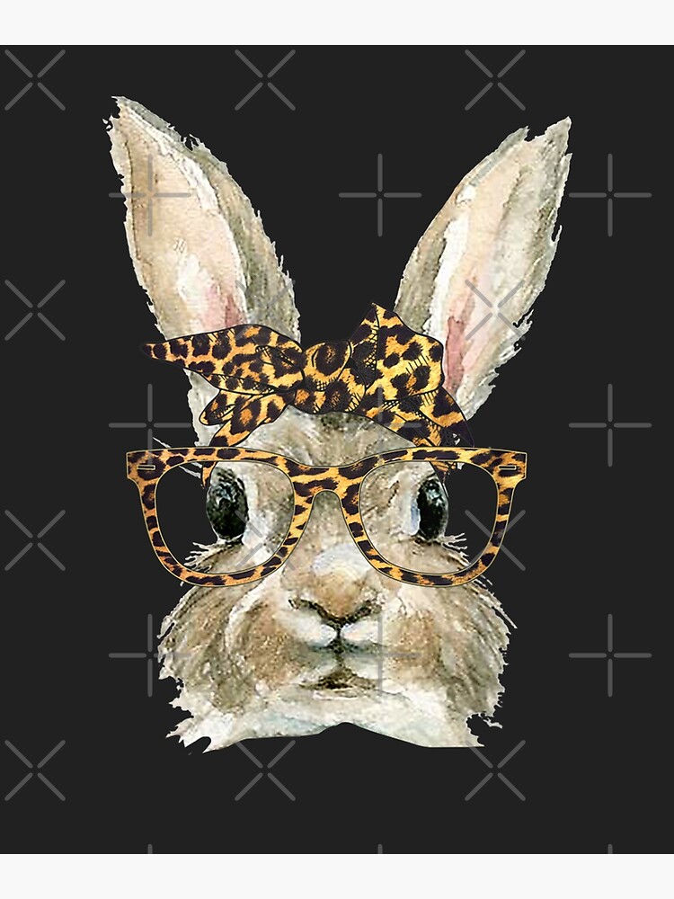 Bunny Rabbit Glasses Leopard Print Bow Funny Hipster Easter by LolanWilson