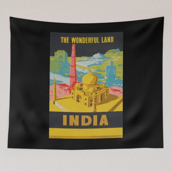 Item preview, The wonderful land India vintage travel poster designed and sold by stickart-marek.