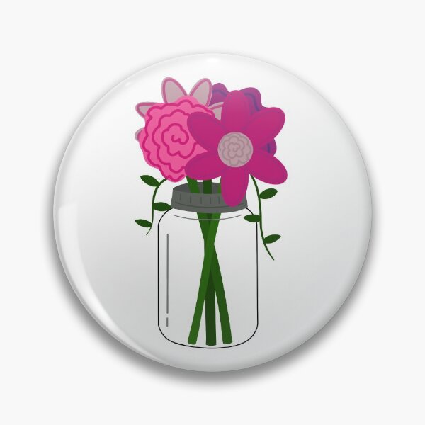 Item preview, Wedding Pink Flowers in Mason Jar  designed and sold by BeeArtBoutique.