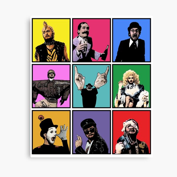 Kenny Everett Characters Pop Art Canvas Print