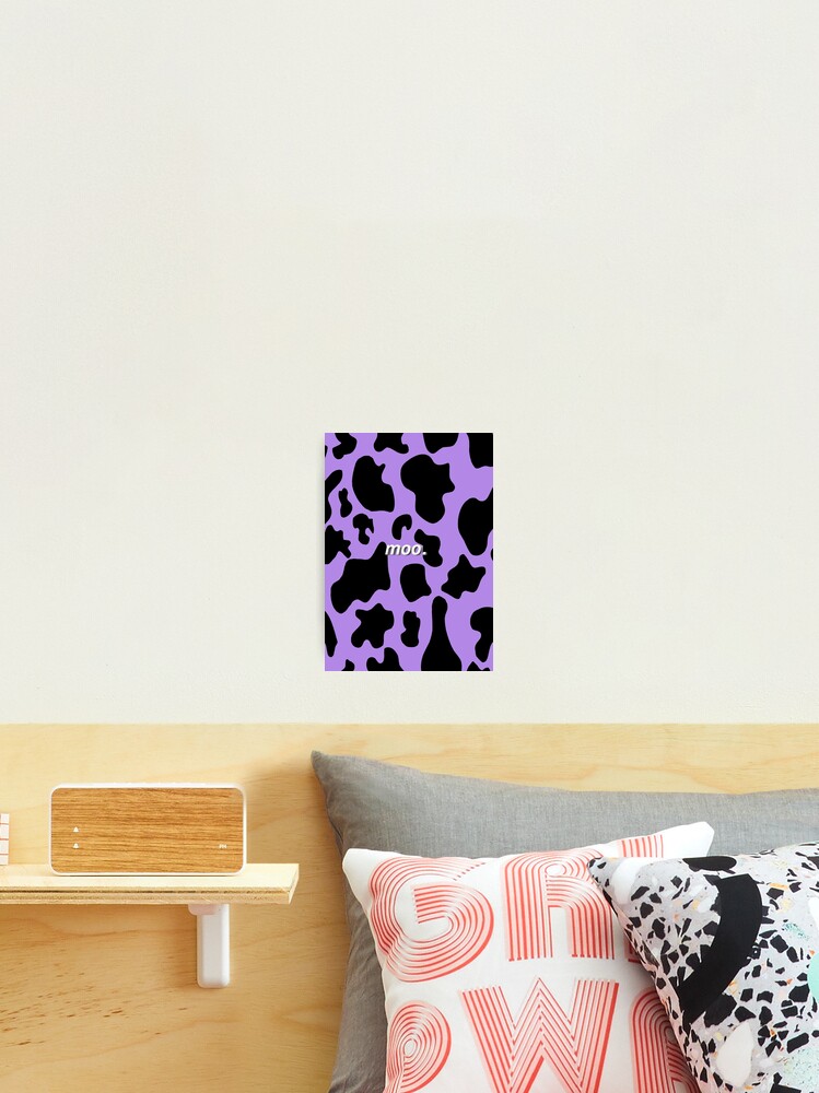 Cow print with purple background Art Print for Sale by Hanabanana1234