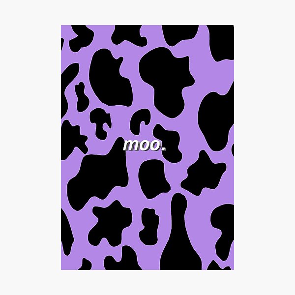 Cow Print Purple Background Art Print