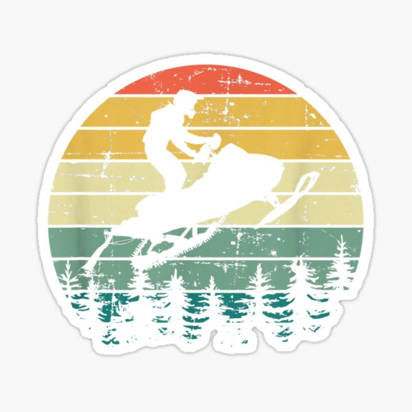 Vintage American Snowmobile Retro Snowmobiling Sled Sticker