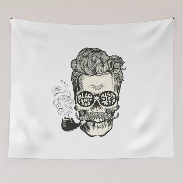 Item preview, anti racist pipe smoking skull designed and sold by Tijn-W-B.