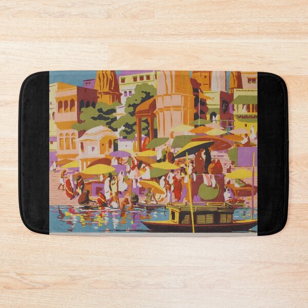 Item preview, Varanasi India vintage travel poster designed and sold by stickart-marek.