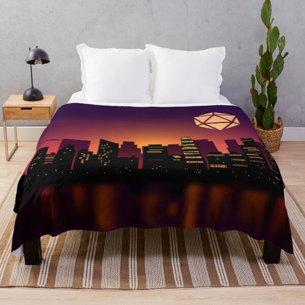 Item preview, Synthwave Futuristic City D20 Dice Moon Tabletop RPG Maps and Landscapes designed and sold by pixeptional.