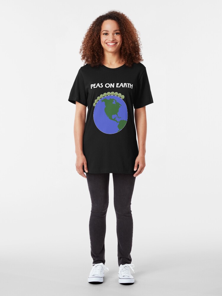 Alternate view of Peas On Earth Slim Fit T-Shirt