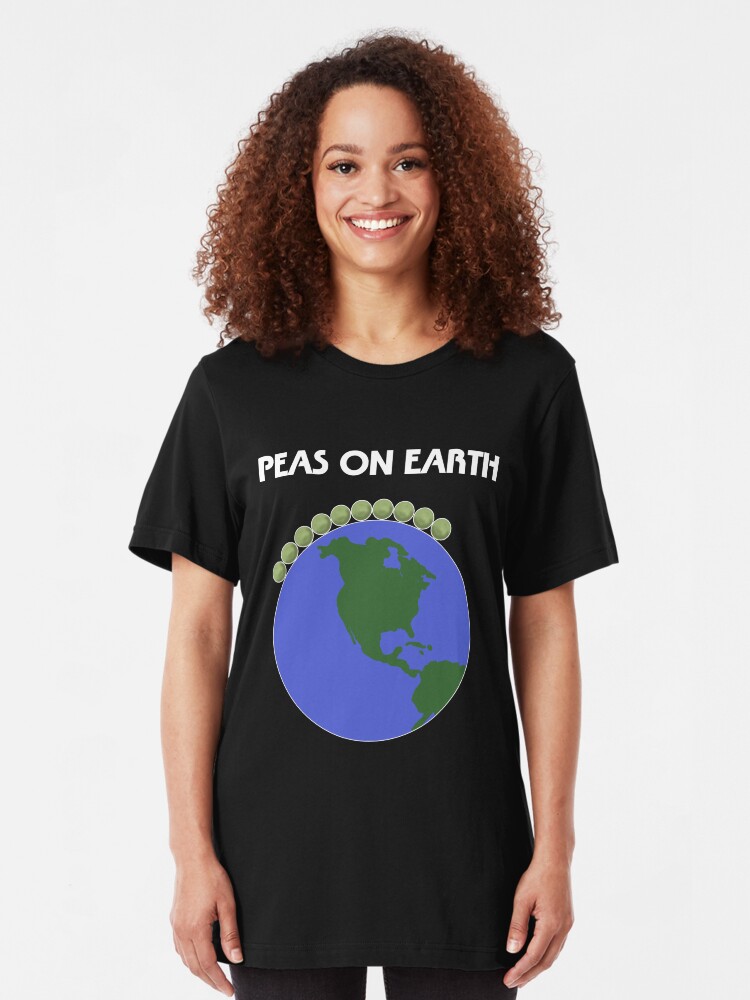 Alternate view of Peas On Earth Slim Fit T-Shirt