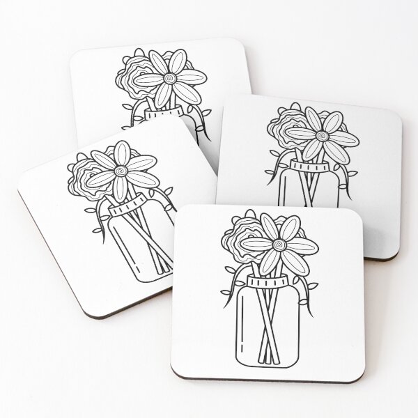 Item preview, Wedding Love Flowers in Mason Jar Outline designed and sold by BeeArtBoutique.