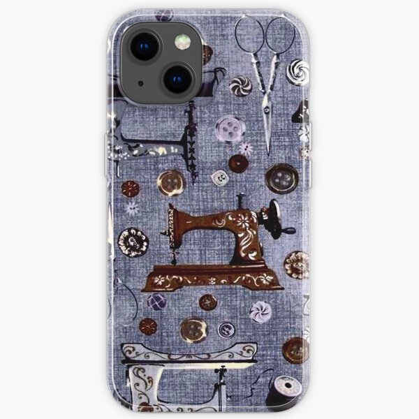 Vintage Sewing Machines Seamstress Pattern iPhone Soft Case