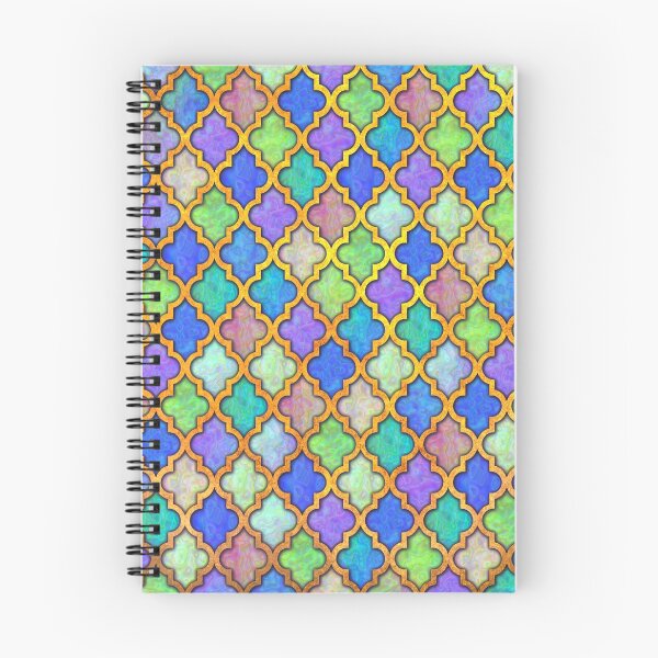 Item preview, Moroccan tile iridescent pattern green aqua designed and sold by Red Witch Art.