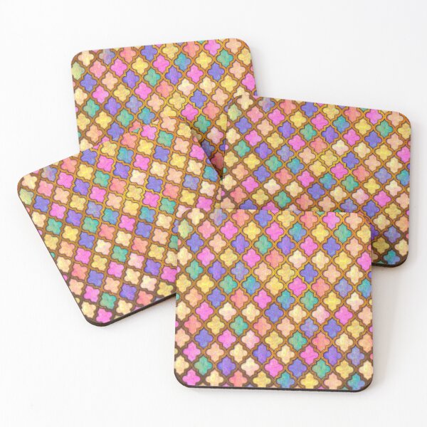 Item preview, Moroccan tile iridescent pattern pastel designed and sold by Red Witch Art.