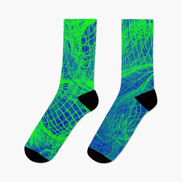 Item preview, Neon Green Blue Mesh Pattern designed and sold by wildjellybeans.
