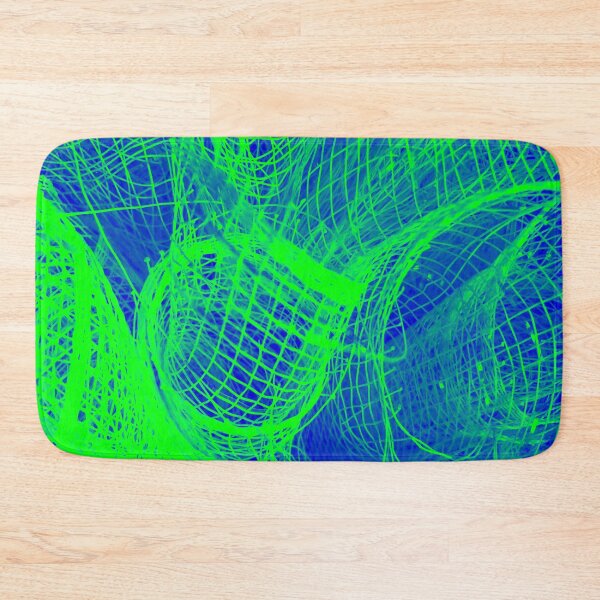 Item preview, Neon Green Blue Mesh Pattern designed and sold by wildjellybeans.