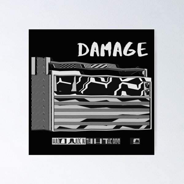 Item preview, Damage! Monochrome. Abstract Smashed Radio. Rock 'n Roll designed and sold by shirtdan.