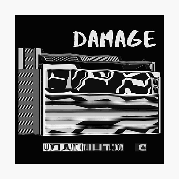 Item preview, Damage! Monochrome. Abstract Smashed Radio. Rock 'n Roll designed and sold by shirtdan.