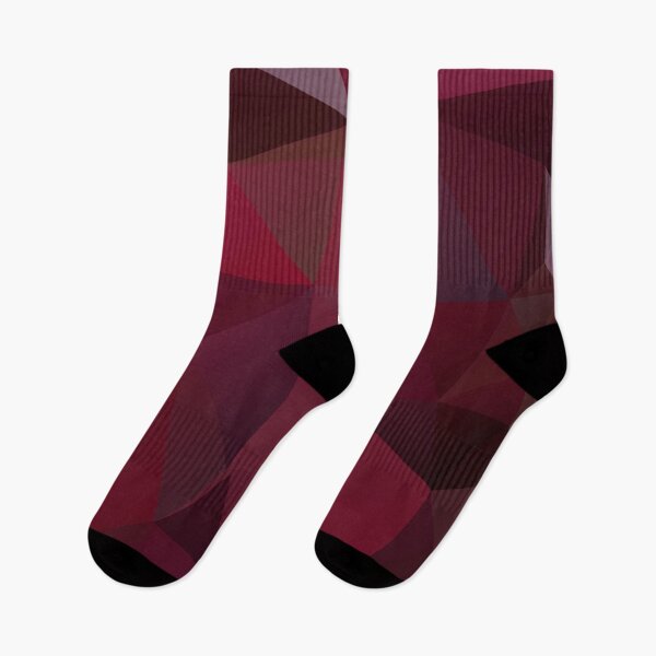 Item preview, Abstract print geometrical pattern of triangles polygon. Fabric design in marsala red colors designed and sold by fuzzyfox.