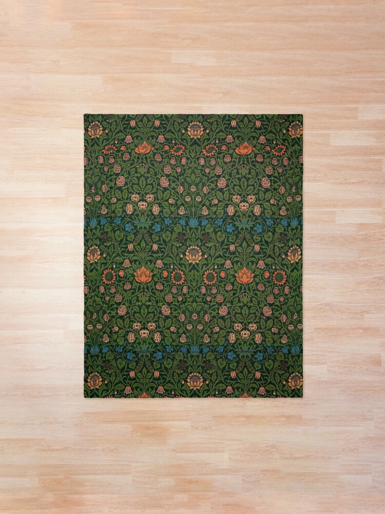 Alternate view of Violet and Columbine by William Morris, 1883 Comforter