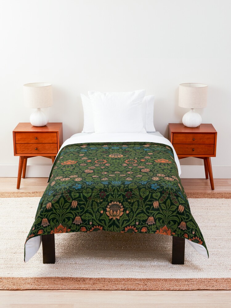 Alternate view of Violet and Columbine by William Morris, 1883 Comforter