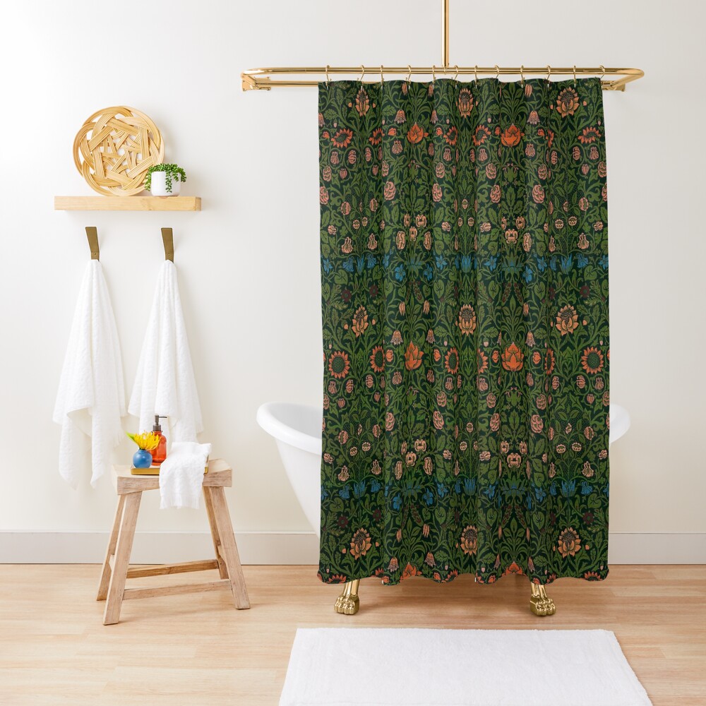 Violet and Columbine by William Morris, 1883 Shower Curtain