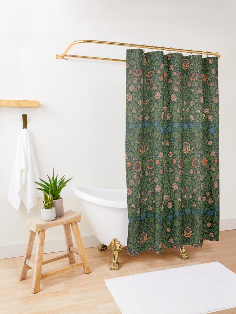 Alternate view of Violet and Columbine by William Morris, 1883 Shower Curtain