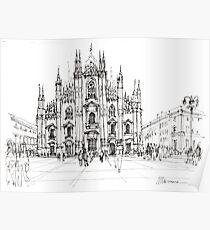 Duomo di Milano - schizzo Poster