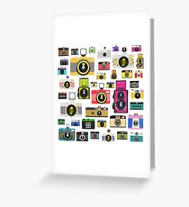 vintage camera pattern Greeting Card