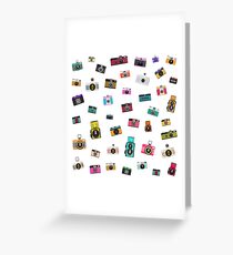vintage camera pattern Greeting Card
