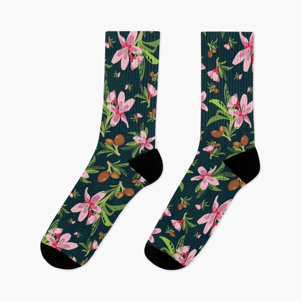 Item preview, Green & Pink Almond Flower Pattern designed and sold by lanolga.