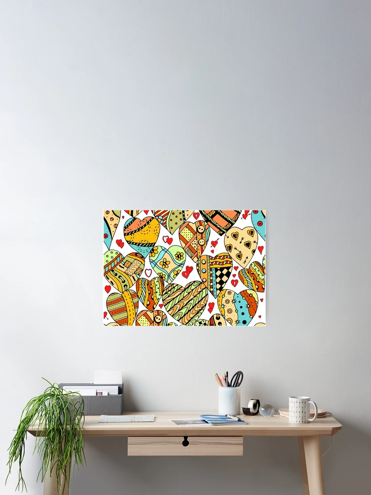 Thumbnail 2 of 3, Poster, Heart Patterns In Abstract Designs designed and sold by ecdato.