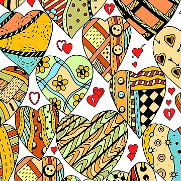 Artwork thumbnail, Heart Patterns In Abstract Designs by ecdato