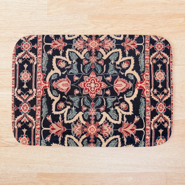 Persian Carpet - Persian Vintage Antique Carpet Nature Fine Art Bath Mat