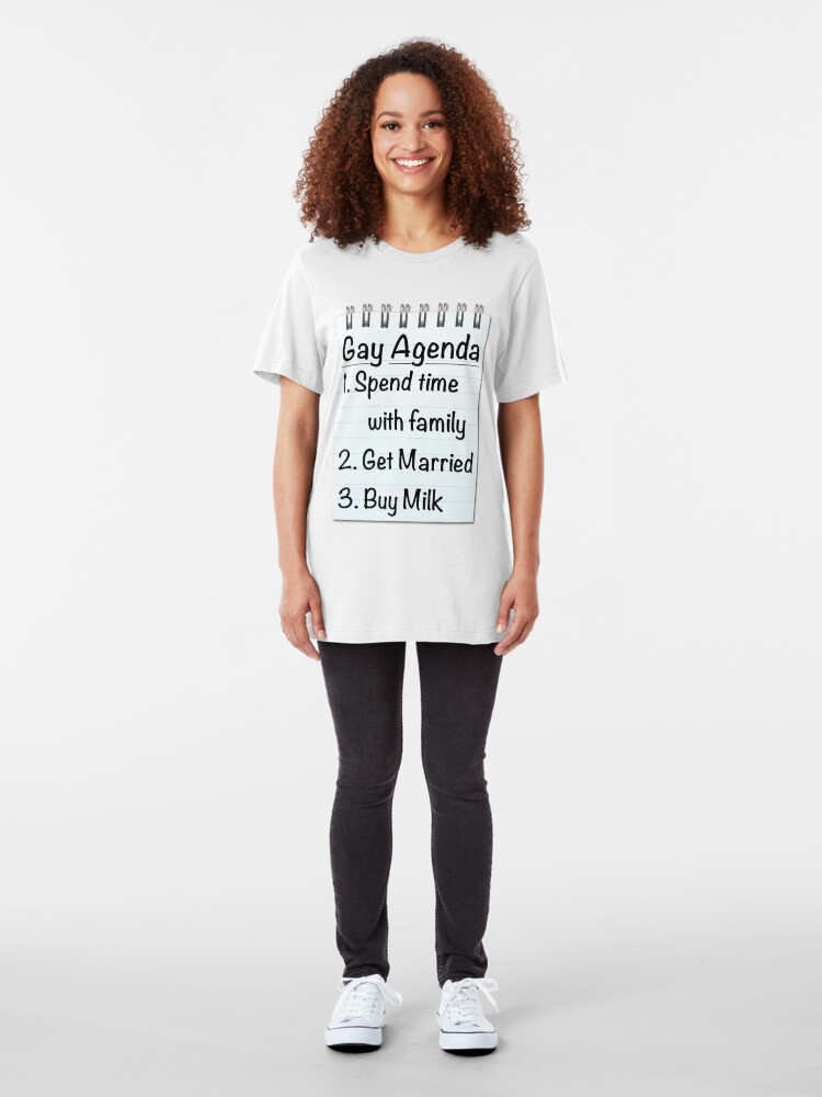 Alternate view of Gay Agenda Slim Fit T-Shirt