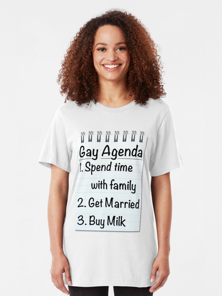 Alternate view of Gay Agenda Slim Fit T-Shirt