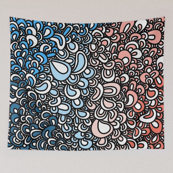 Item preview, Blue and Orange Bubble Doodle designed and sold by karlaface.
