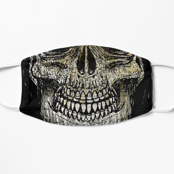 Glittered Gold Skull Head Flat Mask