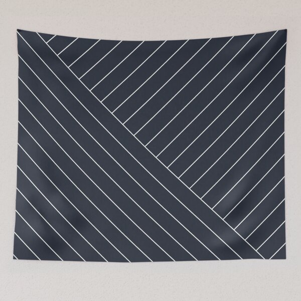 Item preview, Abstract geometric lines dark navy designed and sold by Miss Striped.