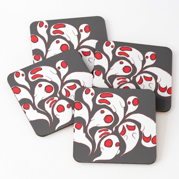 Item preview, Spooky little red eyed ghosts designed and sold by Cavity .exe.