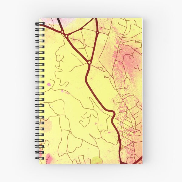 Item preview, Cannes France Street Map Art Watercolor Yellow Pink designed and sold by IvonDesign.