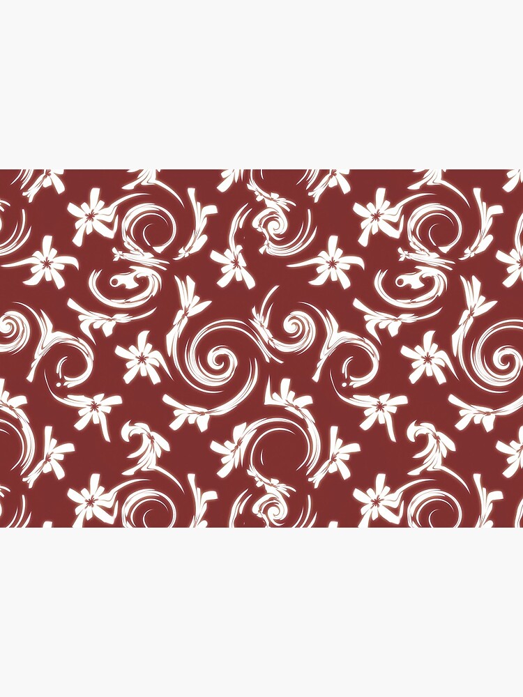 Stars Swirls and Spirals Wine White Pattern by RootSquare