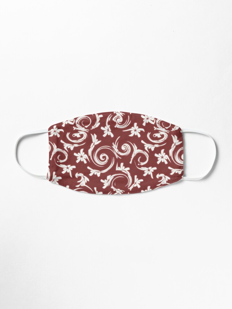 Alternate view of Stars Swirls and Spirals Wine White Pattern Mask