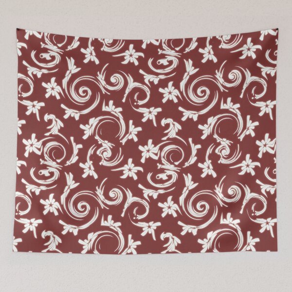Item preview, Stars Swirls and Spirals Wine White Pattern designed and sold by RootSquare.