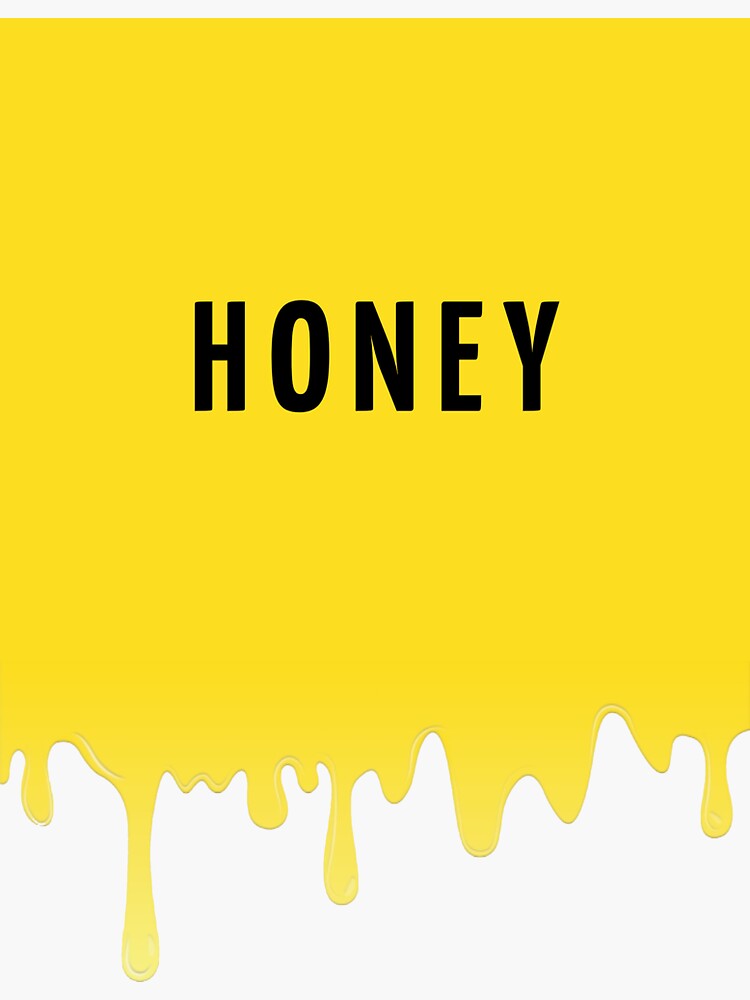 "HONEY AESTHETIC YELLOW DRIPPING MINIMALIST DESIGN" Sticker by