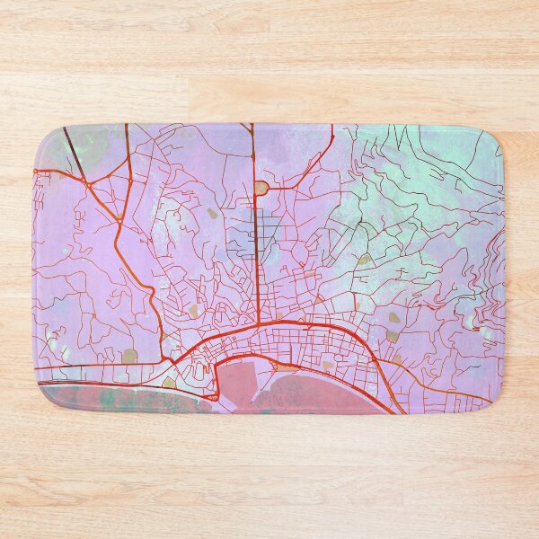 Item preview, Cannes France Street Map Art Watercolor Pink World designed and sold by IvonDesign.