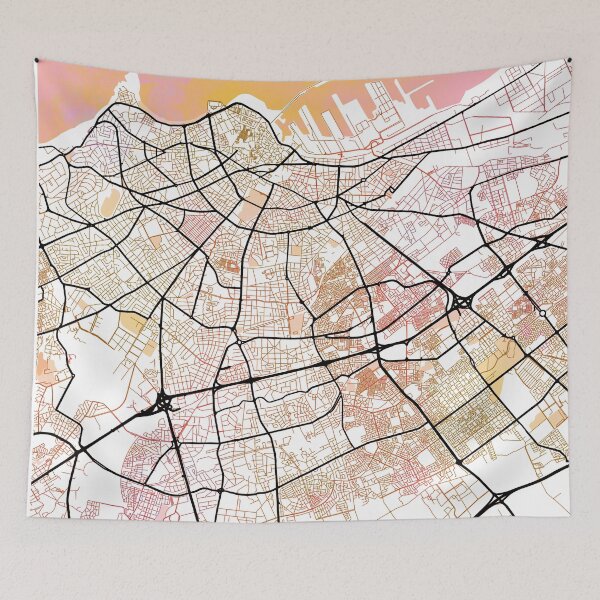 Item preview, Casablanca Morocco Street Map Art Watercolor Color designed and sold by IvonDesign.