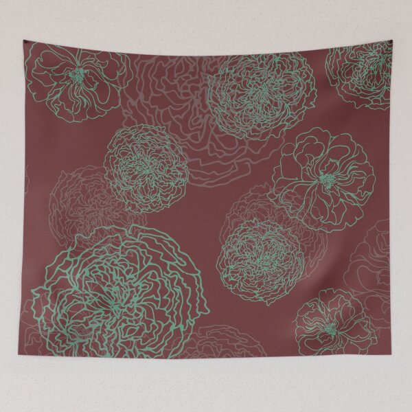 Item preview, RED pastel floral pattern designed and sold by ItezaPatterns.