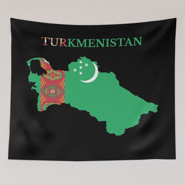Item preview, Turkmenistan Map Flag designed and sold by marosharaf.