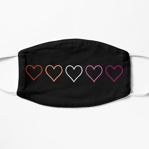 Subtle lesbian hearts Flat Mask